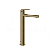 Gessi Ingranaggio Смеситель для раковины высокий, с д/к, излив 17,4 см, цвет: deep bronze brush PVD 63505#791