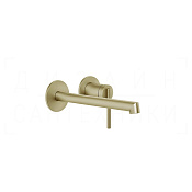 Gessi Ingranaggio Смеситель для раковины встраив., внеш. часть, излив 17-20 см, цвет: brushed brass 63583#727