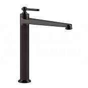 Gessi Venti20 Смеситель для раковины высокий, без д/к, излив 20,8 см, цвет: black metal brushed PVD 65004#707