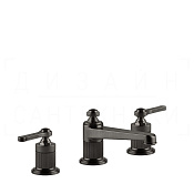 Gessi Venti20 Смеситель для раковины на 3 отв., с д/к, излив 13,4 см, цвет: black metal brushed PVD 65011#707