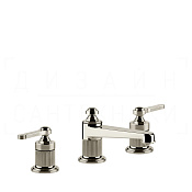 Gessi Venti20 Смеситель для раковины на 3 отверстия, с дон. клап., излив 13,4 см, цвет: nickel PVD 65011#720