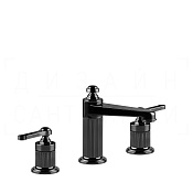 Gessi Venti20 Смеситель для раковины на 3 отверстия, с д/к, излив 13,4 см, цвет: black metal PVD 65012#706