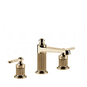 Gessi Venti20 Смеситель для раковины на 3 отверстия, с д/к, излив 13,4 см, цвет: warm bronze PVD 65012#735