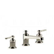 Gessi Venti20 Смеситель для раковины на 3 отверстия, без дон. клап., излив 13,4 см, цвет: nickel PVD 65013#720