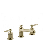 Gessi Venti20 Смеситель для раковины на 3 отверстия, без д/к, излив 13,4 см, цвет: brushed brass PVD 65013#727