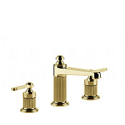 Gessi Venti20 Смеситель для раковины на 3 отверстия, без дон. клап., излив 13,4 см, цвет: gold PVD 65014#246