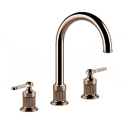 Gessi Venti20 Смеситель для раковины на 3 отверстия, без дон. клап., излив 17,2 см, цвет: copper PVD 65016#030