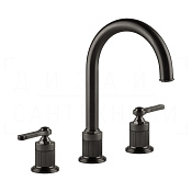 Gessi Venti20 Смеситель для раковины на 3 отв., без д/к, излив 17,2 см, цвет: black metal brush PVD 65016#707