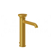 Gessi Origini Смеситель для раковины высокий, с донным клапаном, излив 16,4 см, цвет: glossy ocra 66005#277