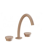 Gessi Origini Смеситель для раковины на 3 отверстия, без д/к, излив 18,6 см, цвет: matte cipria 66014#275