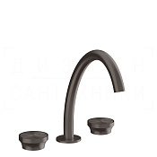Gessi Origini Смеситель для раковины на 3 отв., без д/к, излив 18,6 см, цвет: black metal brush PVD 66014#707