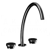 Gessi Origini Смеситель для раковины на 3 отверстия, без д/к, излив 23 см, цвет: black metal PVD 66016#706