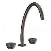 Gessi Origini Смеситель для раковины на 3 отв., без д/к, излив 23 см, цвет: black metal brushed PVD 66016#707