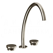 Gessi Origini Смеситель для раковины на 3 отверстия, без дон. клап., излив 23 см, цвет: nickel PVD 66016#720