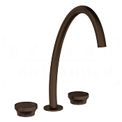 Gessi Origini Смеситель для раковины на 3 отверстия, без дон. клап., излив 23 см, цвет: dark bronze 66016#845