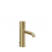 Gessi Habito Смеситель для раковины, с донным клапаном, излив 13,1 см, цвет: brushed brass PVD 70401#727