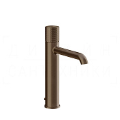 Gessi Habito Смеситель для биде с донным клапаном, излив 16,4 см, цвет: coffee bronze brushed PVD 70405#761