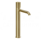 Gessi Habito Смеситель для раковины высокий, без дон. клап., излив 16,4 см, цвет: brushed brass PVD 70504#727