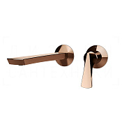 Gessi Ventaglio Смеситель для раковины встраиваемый, внешняя часть, излив 21 см, цвет: copper PVD 72088#030