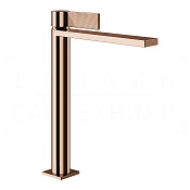 Gessi Inverso Смеситель для раковины высокий, с донным клапаном, излив 27 см, цвет: copper PVD 73553#030
