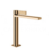 Gessi Inverso Смеситель для раковины высокий, с дон. клапаном, излив 20 см, цвет: warm bronze PVD 73555#735