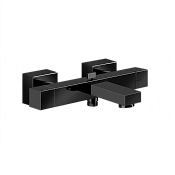 Gessi Rettangolo Термостат для ванны, без душевого гарнитура, излив 18,9 см, цвет: black metal PVD 20111#706