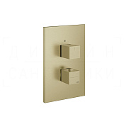 Gessi Rettangolo Термостат для душа встраиваемый, на 2 потреб., внеш. часть, цвет: brushed brass PVD 20184#727