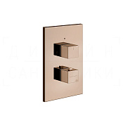 Gessi Rettangolo Термостат для душа встраиваемый, на 3 потребителя, внешняя часть, цвет: copper PVD 20190#030