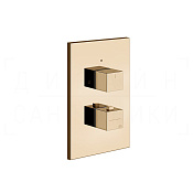 Gessi Rettangolo Термостат для душа встраиваемый, на 3 потреб., внешняя часть, цвет: warm bronze PVD 20190#735