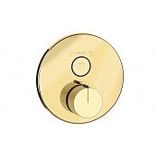 Gessi Hi-Fi Термостат для душа встраиваемый, на 1 потребитель, внешняя часть, цвет: gold PVD 38711#246