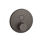 Gessi Hi-Fi Термостат для душа встраиваемый, на 1 потр., внеш. часть, цвет: black metal brushed PVD 38711#707