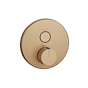 Gessi Hi-Fi Термостат для душа встраиваемый, на 1 потр., внеш. часть, цвет: warm bronze brushed PVD 38711#726