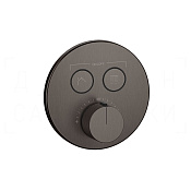 Gessi Hi-Fi Термостат для душа встраиваемый, на 2 потр., внеш. часть, цвет: black metal brushed PVD 38713#707