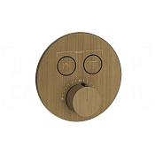 Gessi Hi-Fi Термостат для душа встраиваемый, на 2 потребителя, внешняя часть, цвет: antique brass 38713#713