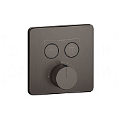 Gessi Hi-Fi Термостат для душа встраиваемый, на 2 потр., внеш. часть, цвет: black metal brushed PVD 38718#707