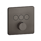 Gessi Hi-Fi Термостат для душа встраиваемый, на 3 потр., внеш. часть, цвет: black metal brushed PVD 38719#707
