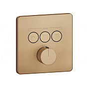 Gessi Hi-Fi Термостат для душа встраиваемый, на 3 потр., внеш. часть, цвет: warm bronze brushed PVD 38719#726