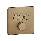 Gessi Hi-Fi Термостат для душа встраиваемый, на 3 потр., внеш. часть, цвет: deep bronze brushed PVD 38719#791