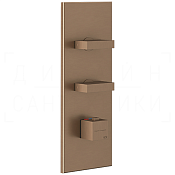 Gessi Rettangolo Термостат для душа встраиваемый, на 2 потр., внеш. часть, цвет: copper brushed PVD 43024#708