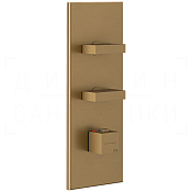 Gessi Rettangolo Термостат для душа встраив., на 2 потр., внеш. часть, цвет: deep bronze brushed PVD 43024#791