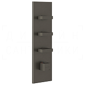 Gessi Rettangolo Термостат для душа встраив., на 3 потр., внеш. часть, цвет: black metal brushed PVD 43026#707