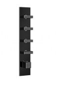Gessi Rettangolo Термостат для душа встраиваемый, на 4 потреб., внешняя часть, цвет: black metal PVD 43028#706