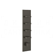 Gessi Rettangolo Термостат для душа встраив., на 4 потр., внеш. часть, цвет: black metal brushed PVD 43028#707