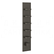 Gessi Rettangolo Термостат для душа встраив., на 5 потр., внеш. часть, цвет: black metal brushed PVD 43030#707