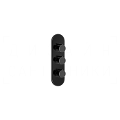 Gessi Anello Термостат для душа встраиваемый, на 2 потребителя, внешняя часть, цвет: black metal PVD 43064#706