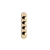 Gessi Anello Термостат для душа встраиваемый, на 3 потребителя, внешняя часть, цвет: warm bronze PVD 43066#735