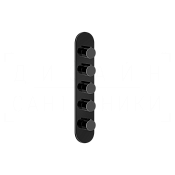 Gessi Anello Термостат для душа встраиваемый, на 4 потребителя, внешняя часть, цвет: black metal PVD 43068#706