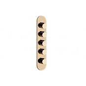 Gessi Anello Термостат для душа встраиваемый, на 4 потребителя, внешняя часть, цвет: warm bronze PVD 43068#735