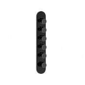 Gessi Anello Термостат для душа встраиваемый, на 5 потребителей, внеш. часть, цвет: black metal PVD 43070#706