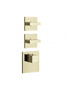 Gessi Rettangolo Термостат для душа встраиваемый, на 2 потребителя, внешняя часть, цвет: brass PVD 43214#710